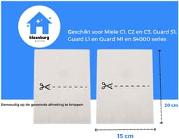 Kleanburg® Filterset geschikt voor Miele – 2x Active AirClean Filters + 2x Motorfilters – Vervangt Miele SF-AA50 – Classic C1, Compact C1 & C2, Complete C2 & C3, Guard S1/L1/M1 en S4000 series — thumbnail 2