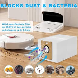12 stuks stofzakken geschikt voor met Dreame D10 Plus / D10s Plus / Z10 Pro / L10 PLUS stofzuigerrobot - Stofzuigerzakken - 3L grote capaciteit stofzuigerzakken, reserveonderdelen, accessoireset — thumbnail 4