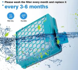 HEPA Filter - Vervangt Filter - Filter - geschikt voor Miele boost CX1 series - Vervangt 11639240 Hygiene AirClean SF HY 60 - 2 stuks - Blauw — thumbnail 4