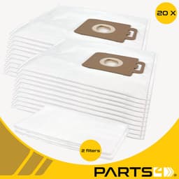 20 Stofzuigerzakken PARTS4® geschikt voor Nilfisk Select / Power -incl. 2 filters- | Made in Europe | Passend in o.a. Nilfisk Select, Select Parket, Select Petcare & Nilfisk Power P10, P20, P40 — thumbnail 2