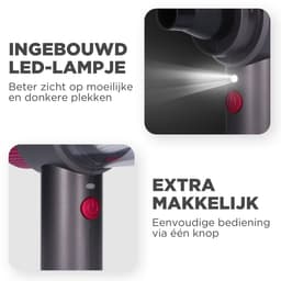 HomeShift® 2-in-1 Auto Stofzuiger - Zuigen & Blazen - Kruimelzuiger - Handstofzuiger - Oplaadbaar - 7 Opzetstukken - Airduster - Roze — thumbnail 4
