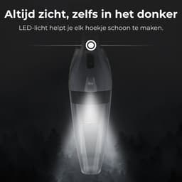STAUS&BACH Kruimelzuiger met licht - Lichtgewicht kruimeldief snoerloos - Handstofzuiger voor auto - SuperNova - Zwart — thumbnail 5