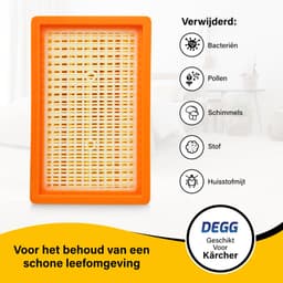 DEGG® - 10x Stofzuigerzakken + vlakfilter - Geschikt voor Kärcher WD4, WD5, WD6, MV4, MV5, MV6 | Langdurige set, Sterk & hygiënisch — thumbnail 5