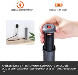 iLife H11 - steelstofzuiger zonder zak op accu - stofzuiger draadloos - snoerloos - 16.000KPa Zuigkracht — thumbnail 5