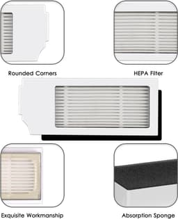 (5 Stuks) N20 Plus wit HEPA-Filter, Geschikt voor Ecovacs Deebot N20 Plus/ N20 Pro Plus/ X1 Omni/X1 Omni/T10 Plus/T10 Turbo/T10 Omni, Robotstofzuiger, Filterset, Robotstofzuiger, Vervangingsfilter — thumbnail 5