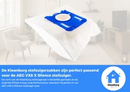 Kleanburg® - Geschikt voor AEG VX8 X Silence - Stofzuigerzakken - 10 stuks — thumbnail 3