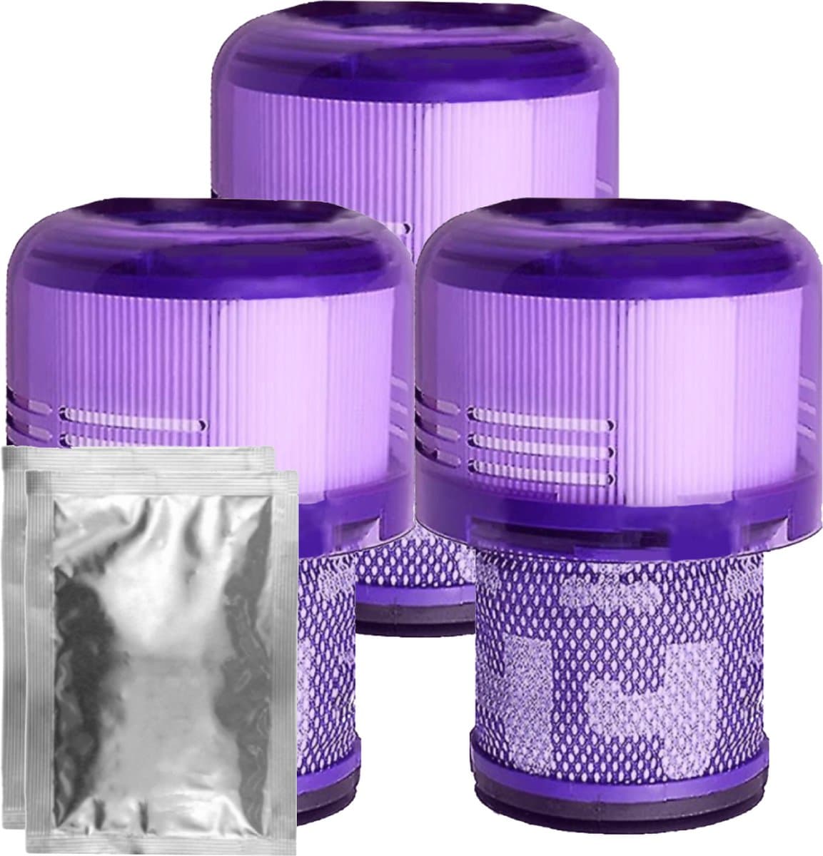 3x HEPA filter geschikt voor Dyson V11, SV14 en V15 steelstofzuigers inclusief geurkorrels bloemen — afbeelding 1