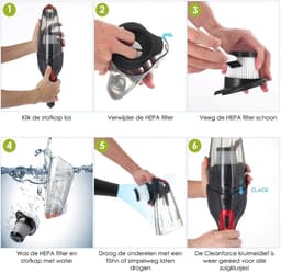 Cleanforce HEPA filter voor Kruimelzuiger - Set van 2 Stuks - Wasbare HEPA filter — thumbnail 5