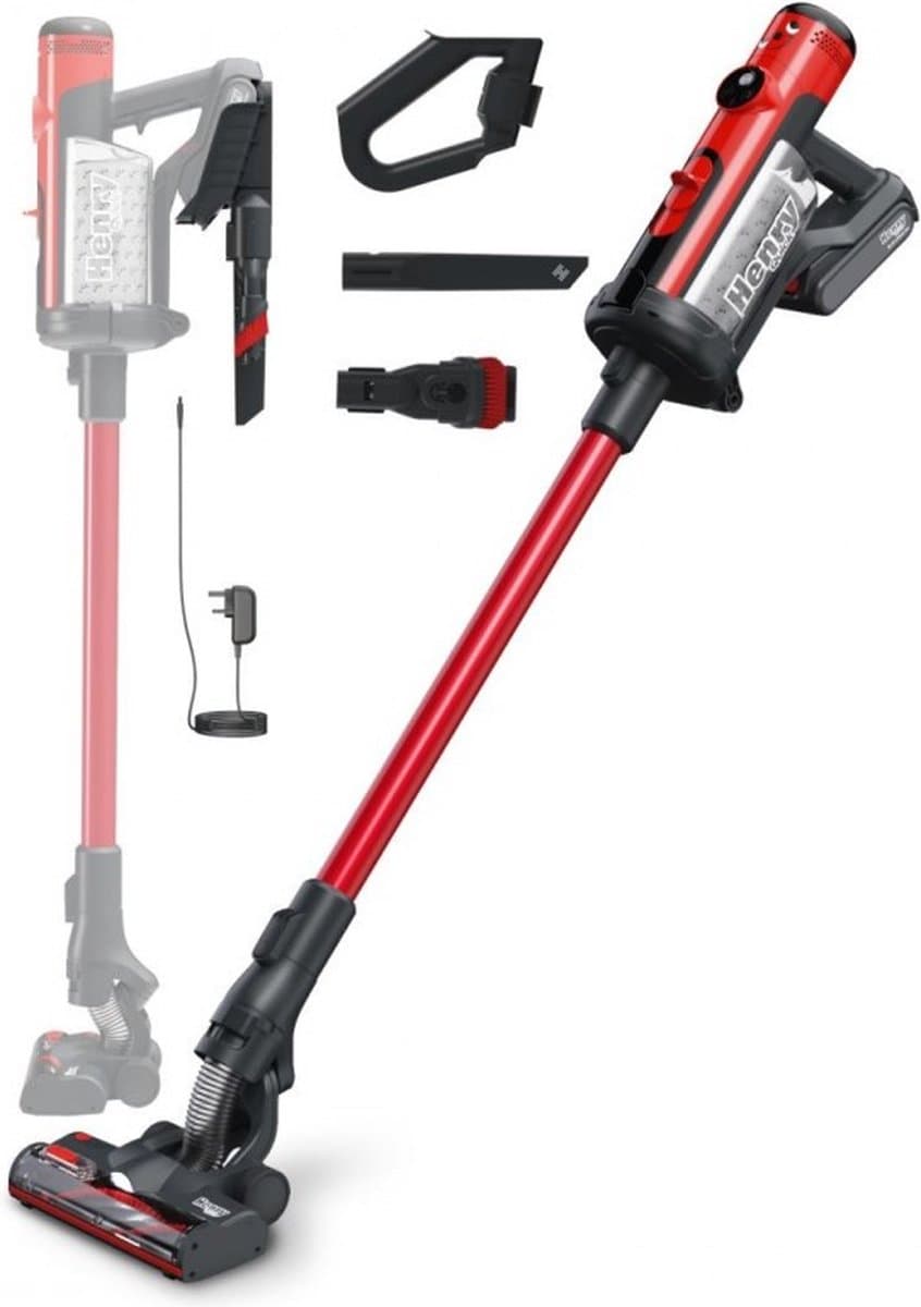 Numatic Henry Quick Draadloze Steelstofzuiger HEN100R - Met zak - Rood — afbeelding 1