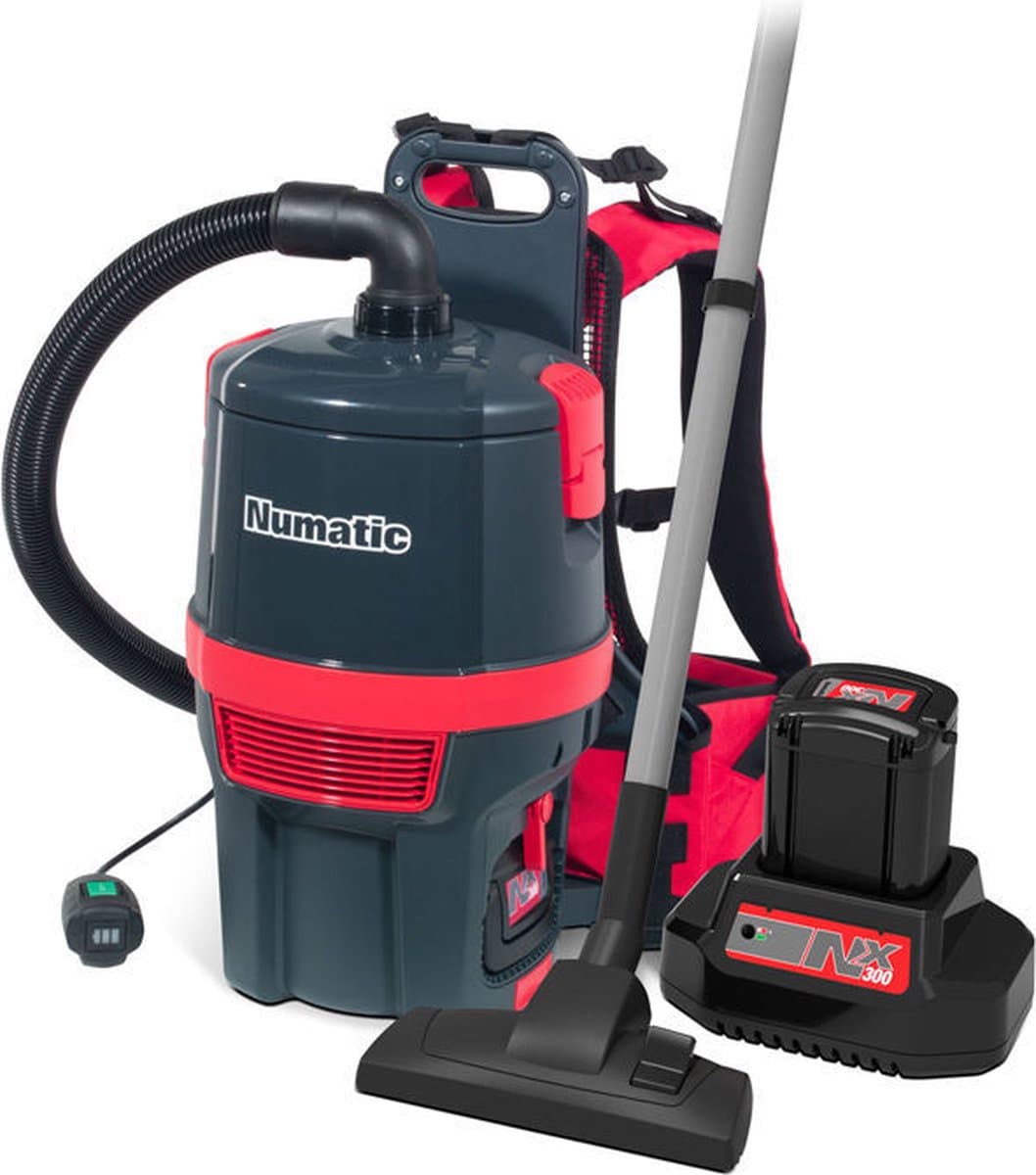 Numatic Draadloze Rugstofzuiger RSB150-NX - Rood - Inclusief accu en lader — afbeelding 1