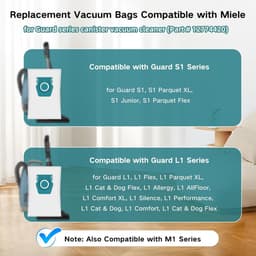4-delige vervangende stofzuigerzakken, compatibel met Miele Guard L1 S1-serie stofzuigers — thumbnail 2