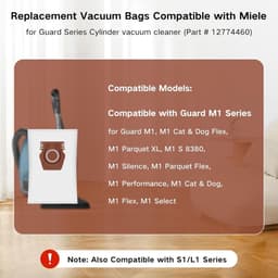 23 stuks - Erbij betrekken20 stofzakken - 2 sets filterkatoen en een borstel - compatibel met Miele Hoover Pure CO-stofzuigerzakken voor Guard M1 S8380 Flex Parquet Silence Performance Cat & Dog-serie — thumbnail 4