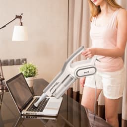 Staande stofzuiger - 600W met HEPA-filter -0,8L stofbak - 4,5m kabel - handstofzuiger voor tapijt bank matras huisdiervacht thuisreiniging — thumbnail 5