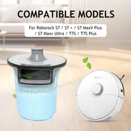 Dailygoods- Stofverzamelfilter Meerlaagse Filtering - Voorfilter - HEPA-filter - Compatibel met Roborock S7/S7+/S7 MaxV Plus/S7 Maxv Ultra/T7S/T7S Plus - Filteraccessoires - Effectieve Vangst van Fijnstof en Bacteriën - Stofzuigerfilter — thumbnail 3