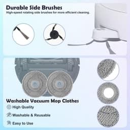 Dailygoods- Robotstofzuiger Accessoires Premium Kwaliteit - 1 Hoofdborstel - 4 Zijborstels - 2 Filters - 4 Dweildoeken - 6 Stofzakken - Compatibel met Dreame L10s Ultra Gen 3/X40 Ultra - Robotstofzuiger Onderdelen — thumbnail 5