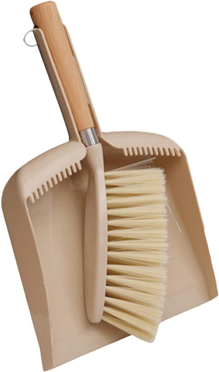 Mini Stoffer Set - Bureau Reiniger - Bureau Schoonmaken - Lichtgewicht Ontwerp - 32 cm Lengte - Beige — afbeelding 1