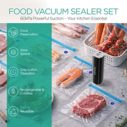 VOYOR Portable Food Vacuum Machine Rechargeable with 5 Bags - USB-C Rechargeable Vacuum Pump, Powerful Suction 60 kPa - ShopVlot — thumbnail 5
