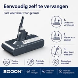 SQOON® Accu geschikt voor Dyson V8 steelstofzuiger - Gelijk aan model: 967834-02 - Li-ion 21,6V 3,0Ah 64,8Wh — thumbnail 3