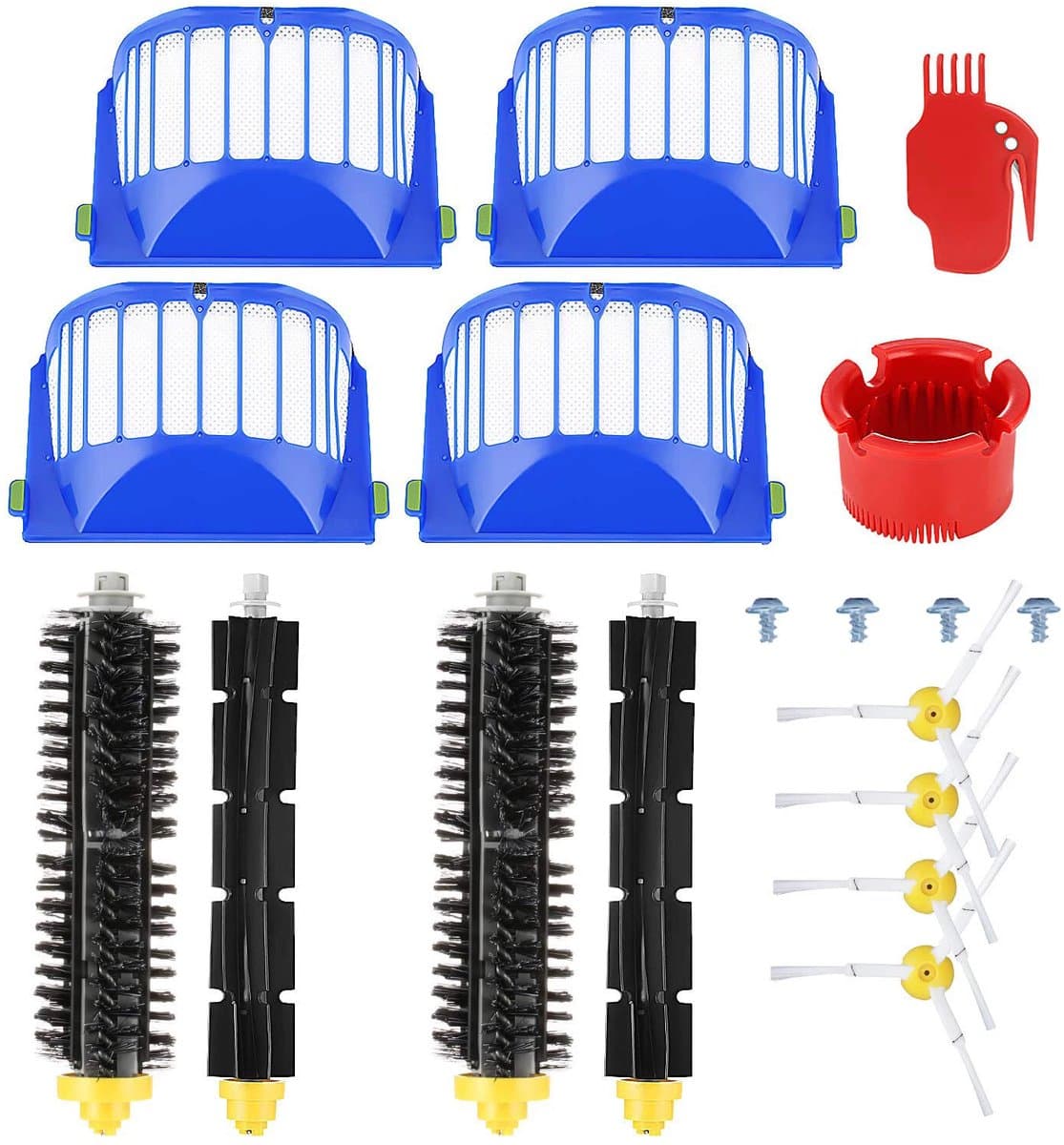 Vervangingsonderdelen voor iRobot Roomba 600-serie (605, 615, 616, 620, 621) - 18-delige set - Filter en zijborstel — afbeelding 1