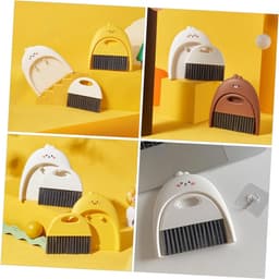 Stoffer Bezem Set - Mini Garde Blik - Bureau Schoonmaken - Compact en Handig - 17 x 16 cm - Wit — thumbnail 5