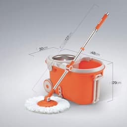 Spinmop Emmer - Dweil Emmer - Vloeren Schoonmaken - Roestvrij Staal - 1.00 Aantal - Zilver — thumbnail 2