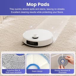 16stuks - geschikt voor dreame robotstofzuiger -geschikt voor dremel X60 Max Ultra robotstofzuiger - inclusief 2 hoofdrolborstels - 4 dweilpads - 4 stofzakken - 4 zijborstels - 2 HEPA-filter — thumbnail 4