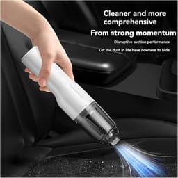 Draagbare Stofzuiger - Mini Stofzuiger - Auto Interieur Reinigen - 11000Pa Zuigkracht - 1800mAh Batterij - Wit — thumbnail 5
