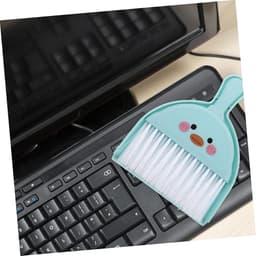 Mini Bezem Stoffer Set - Kleine Veegset - Bureau Reinigen - Compact Lichtgewicht - 19.5 cm - Hemelsblauw — thumbnail 5