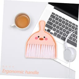 Kleine Handveger en Blik - Mini Stoffer Blik - Bureau Schoonmaken - Compact Ontwerp - 19.5 cm - Roze — thumbnail 3