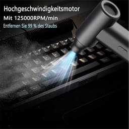 SnelShoppen - Draadloze Air Blower 8000 mAh, Oplaadbare Blazer met Stapsnelheid tot 120.000 U/min, Compact en Lichtgewicht Stofzuiger voor PC en Auto — thumbnail 4
