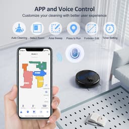 lubluelu SL60D robotstofzuiger met dweilfunctie, 4000 Pa, lasernavigatie, 5 kaarten, 55 dB, app-bediening, ideaal voor huisdierharen en harde vloeren — thumbnail 2
