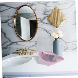 Mini bezem stoffer - Reinigingsset - Bureau schoonmaken - Draagbaar en praktisch - 34.5 cm - Paars — thumbnail 3