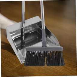 Stofblik Met Steel - Vuilnisschep - Groot Werk - Roestvrij Staal - 70 cm - Zilver — thumbnail 3