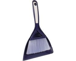 Bezem Stofpan Set - Schoonmaakborstel Kit - Bureau Schoonmaken - Mini formaat - 31 cm - Grijs