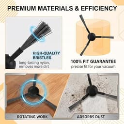6 stuks zijborstels voor Dreame L40 Ultra AE, E30 Ultra, L10s Pro Ultra Heat – vervangende zijborstels voor L10s Ultra Gen 2, X30 Ultra, L20 Ultra, Mova S10 robotstofzuigers – flexibele siliconen — thumbnail 4