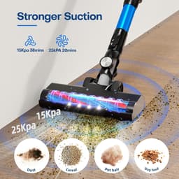 Draadloze Stofzuiger - Wit - Steelstofzuiger met 2 Modi en LED-verlichting - Voor Thuisgebruik — thumbnail 2