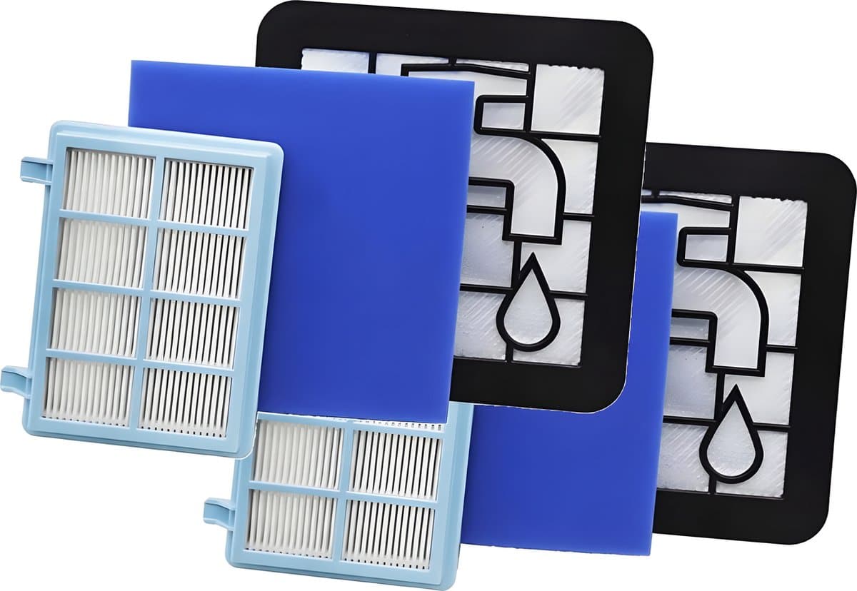 2x Filter set geschikt voor Philips PowerPro Compact and Power Pro Active en City Alternatief FC8010/01 stofzuiger — afbeelding 1