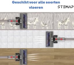 Stemap® Roterende Borstel | Compatible met Dyson V7 V8 V10 V11 V15 | Turboborstel Zuigmond Elektrisch Mondstuk | Directe aandrijving | Vloerborstel met 4 LED-lampen — thumbnail 2