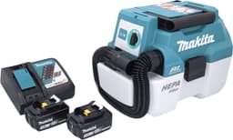 Makita DVC 750 LRF accustofzuiger LXT 18 V 67 mbar 7,5 l borstelloos + 2x accu 3,0 Ah + oplader — thumbnail 4