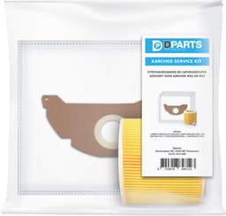 5x Dparts stofzuigerzakken en 1 filter geschikt voor Karcher WD2 en MV2 series - voor series A2004 A2054 WD 2.200 2.210 2.240 2.250 - nr. 6.904-322.0 - 6.414-552.0 — thumbnail 4