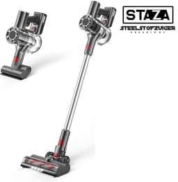 Staza - Steelstofzuiger draadloos 200Watt met 4 verschillende opzetstukken (draadloze stofzuiger) - Snoerloos - Zonder zak - Op accu - Met Kruimelzuiger — thumbnail 1