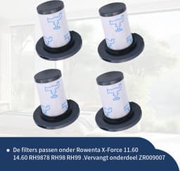 Replacements® Filters geschikt voor Rowenta - Tefal- ZR009007 - 4 stuks — thumbnail 1