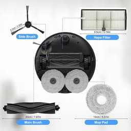 Accessoires geschikt voor Dreame L10s Ultra Heat ONLY; X30 Ultra mops/doeken x 6; 4 x stofzak, 4 HEPA-filters; 2 x hoofdborstels; 4 x zijborstels — thumbnail 3