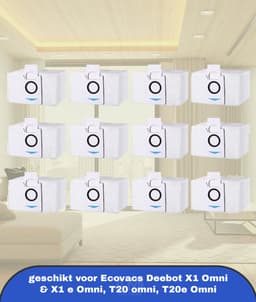 12 Stuks Stofzak Accessoires geschikt voor Ecovacs Deebot X1 Omni & X1 e Omni, T20 omni, T20e Omni Zuigstation, Reserve Stofzuigerzakken geschikt voor Ecovacs Deebot, 3.2L Grote Capaciteit Stofzuigerzak. — thumbnail 1