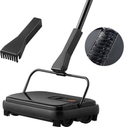 VEVOR Tapijtveger, Handmatige Vloerreiniger, 200 Mm voor Het Reinigen Van Tapijten En Harde Vloeren, Huisdierbontverwijderaar, Borstelkam voor Het Verwijderen Van Vuil/Haar Zonder Elektriciteit — thumbnail 2