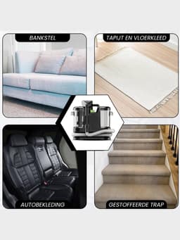 MMM® Tapijtreiniger Machine - Tapijtreiniger Stofzuiger - Tapijtreiniger - Vlekkenreiniger - Bankreiniger - 450W - Zwart- 19cm x 31cm x 37cm — thumbnail 3