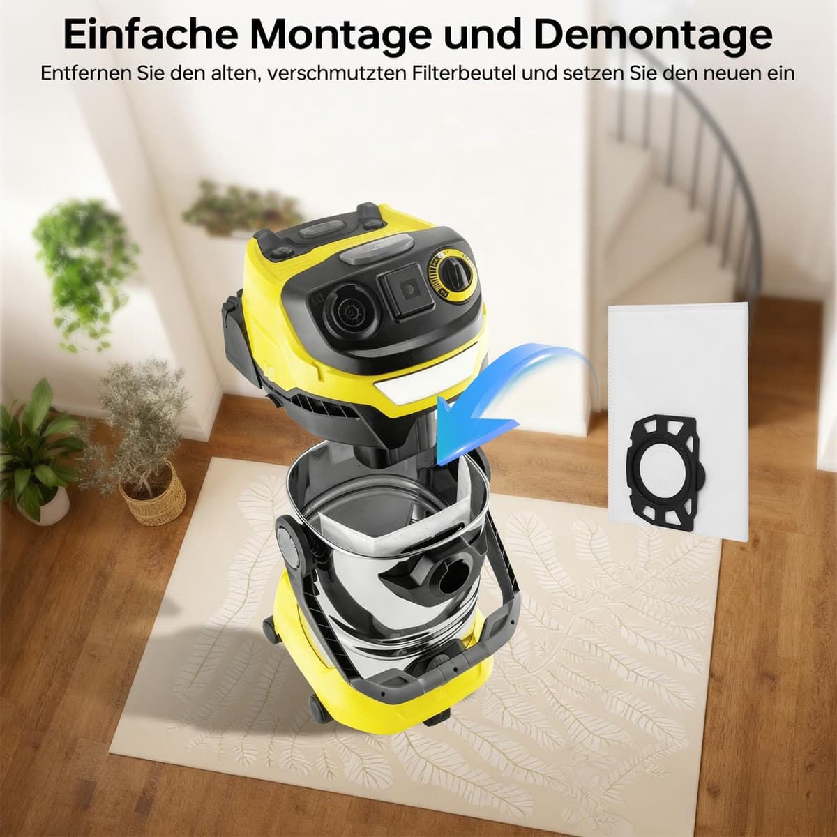 10 Stuks Vliesfilterzakken voor Kärcher WD2, WD3 en SE4001/SE4002 — afbeelding 1
