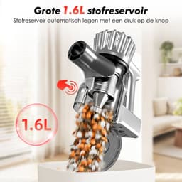 Adormii Steelstofzuiger Draadloos – 50000Pa Sterke Zuigkracht – 60 Min Accuduur – Anti-haarwikkel Vloerborstel – 4 HEPA-filters – 1,6 L Stofreservoir – Groene LED Stofdetectieverlichting – Goud — thumbnail 4