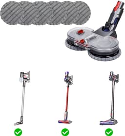 Dweilaccessoire voor Dyson V7 V8 V10 V11 stofzuigers - Inclusief 6 dweildoeken – Vloerdweil – Nat & Droog – Vloerreiniging – Grijs — thumbnail 5