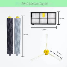 BukkitBow - Accessoireset Geschikt voor iRobot Roomba 800 & 900 Serie - 2 Afzuigrollen, 4 Filters, 4 Zijborstels - Compatibel met 850, 860, 870, 880, 890, 980, 990 - 10 Delige Set — thumbnail 4